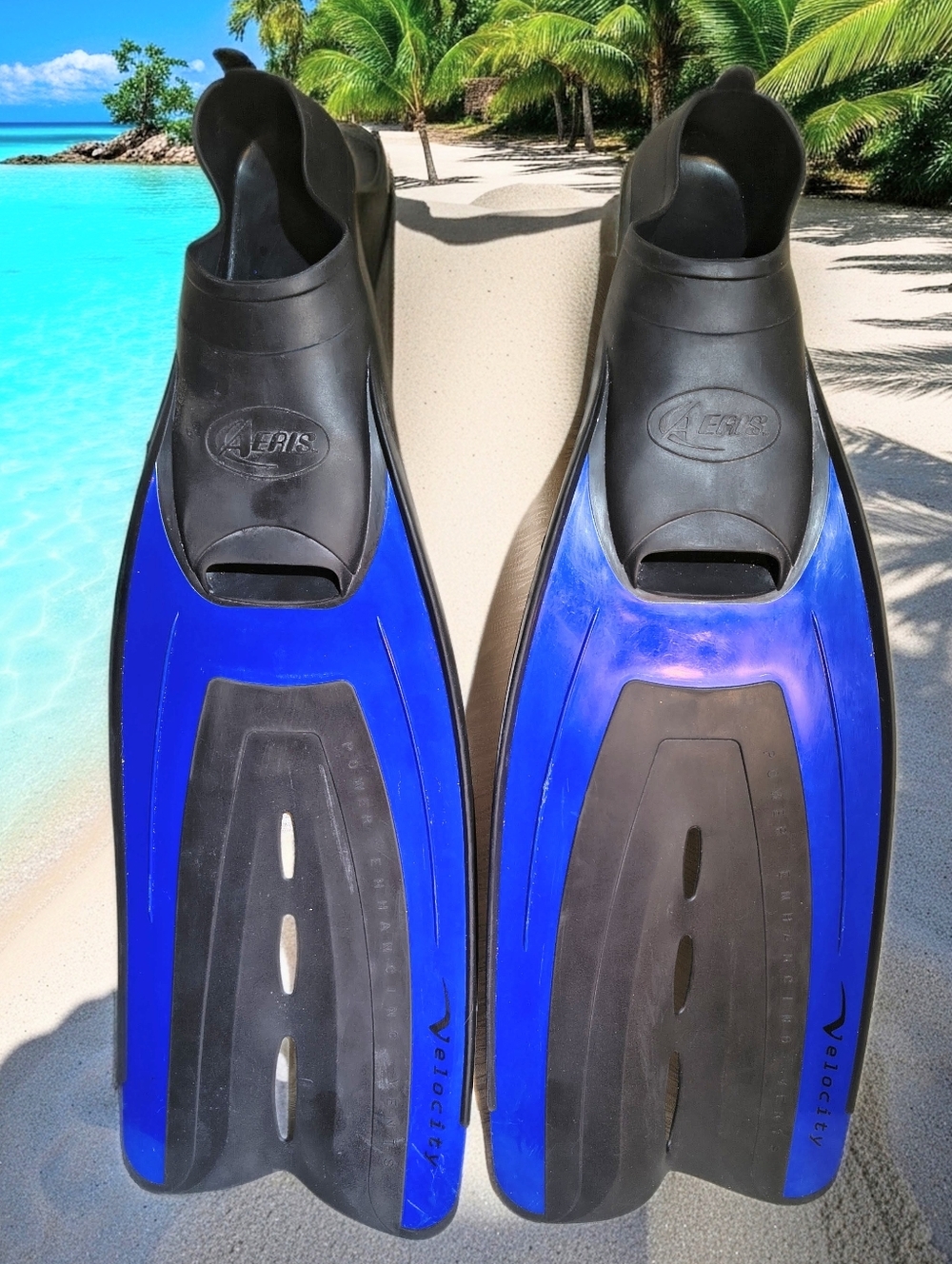 Snorkel Set Velocity Fins 7-8 Magnum EX.Mask and Oceanic Snorkel, Used One Time - Picture 7 of 9